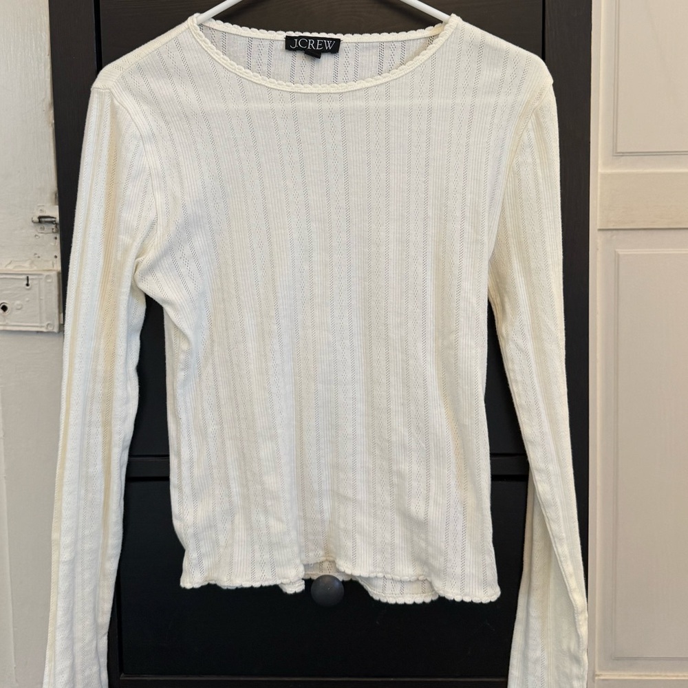 J. Crew Cream Long Sleeve Women's Top